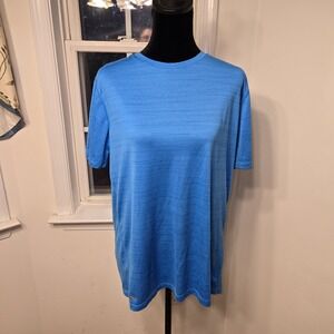 UNIPRO Mens Blue Quick Dry Athletic T Shirt Size L Colorful Casual Activewear